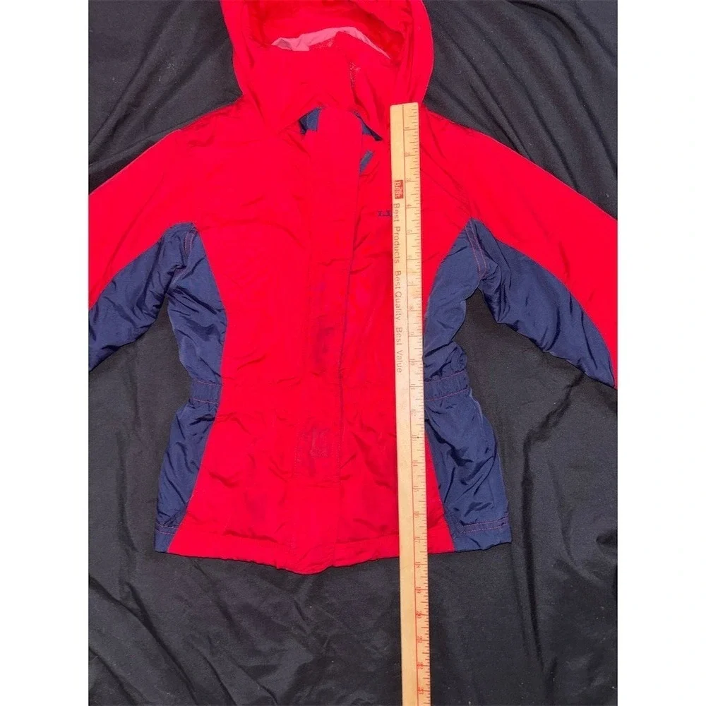 L.L.Bean L.L.Kid Toddler Jacket Size 3T Red Navy Hooded Insulated Full cabincore